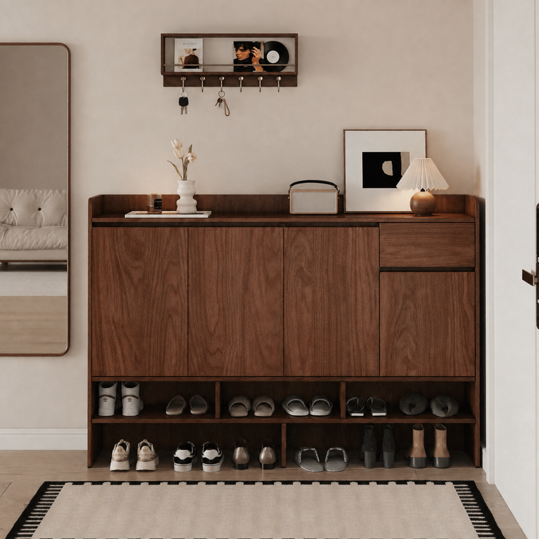 CELARA Modern Solid Wood Entryway Shoe Cabinet