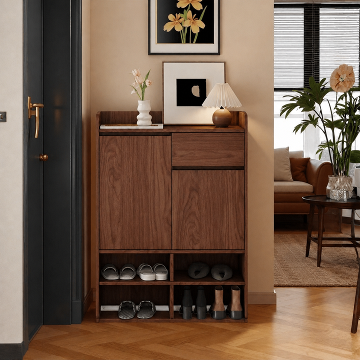 CELARA Modern Solid Wood Entryway Shoe Cabinet