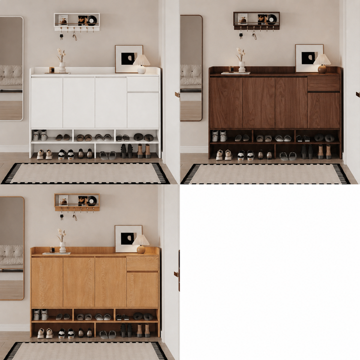 CELARA Modern Solid Wood Entryway Shoe Cabinet