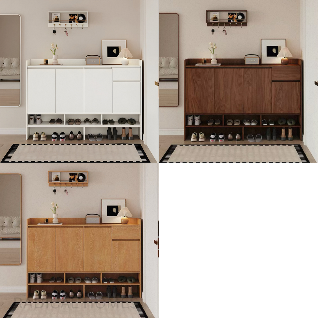 CELARA Modern Solid Wood Entryway Shoe Cabinet