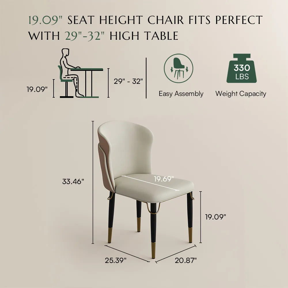 Brown & Beige PU Leather / 19.69 x 19.69 x 33.86 inch / 2 Pieces