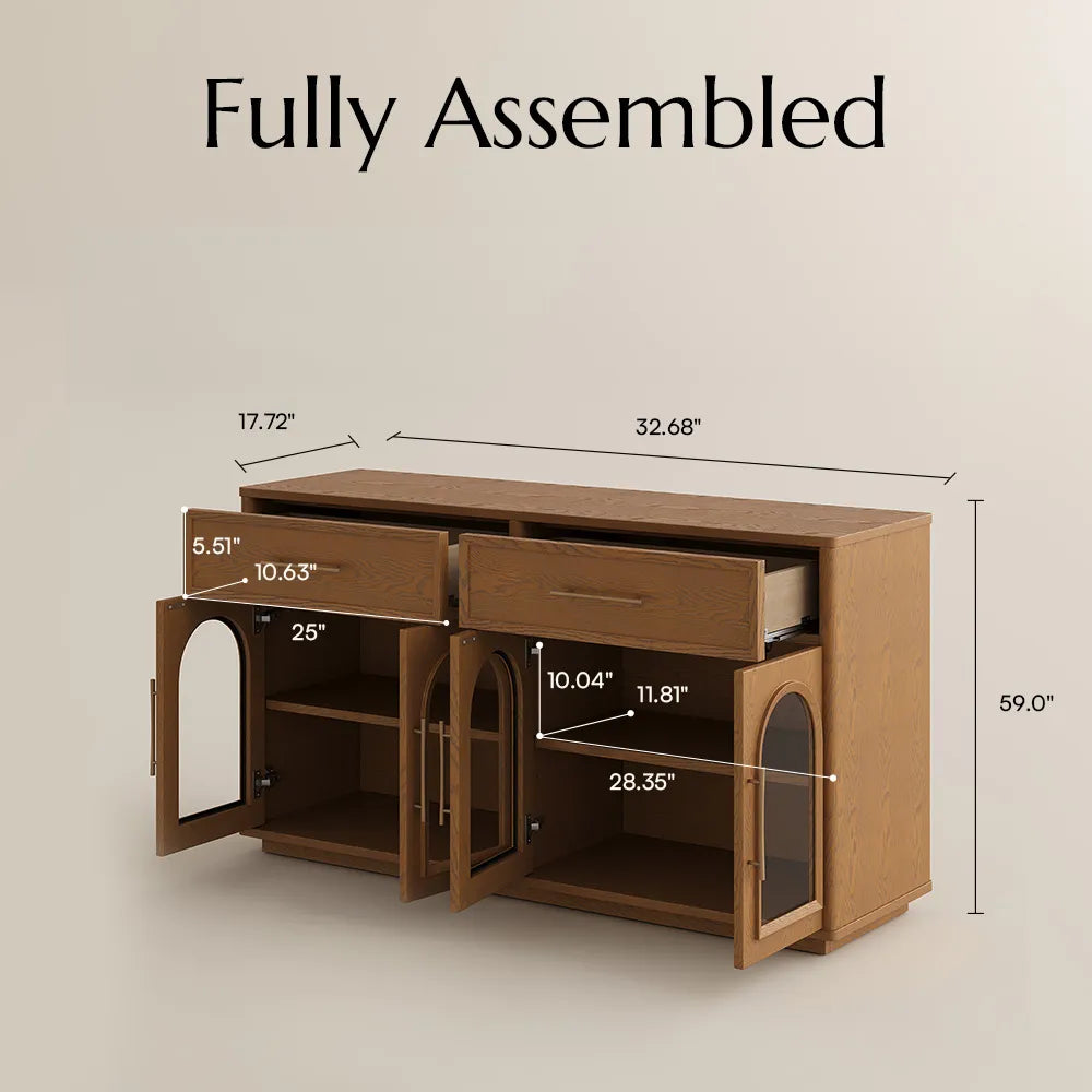 Light Walnut / 59.06 x 17.72 x 32.28 inch / Engineered Wood