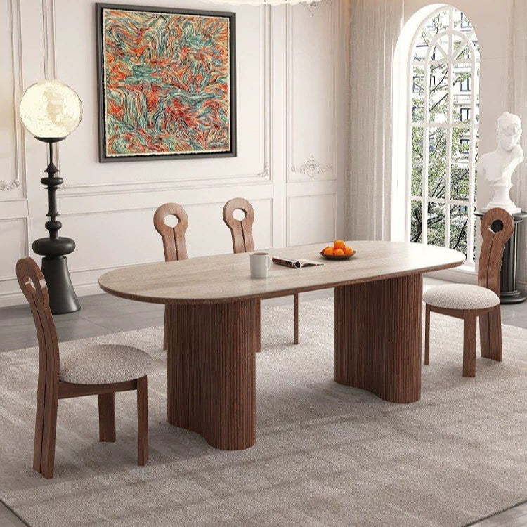 HARVEL Wabi Sabi Travertine Dining Table