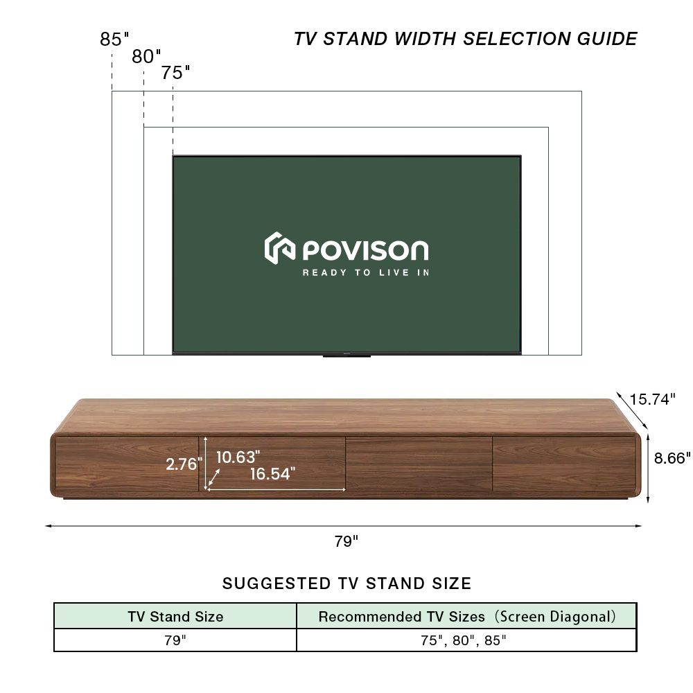Walnut Color / 78.74 x 15.74 x 8.66 inch / MDF