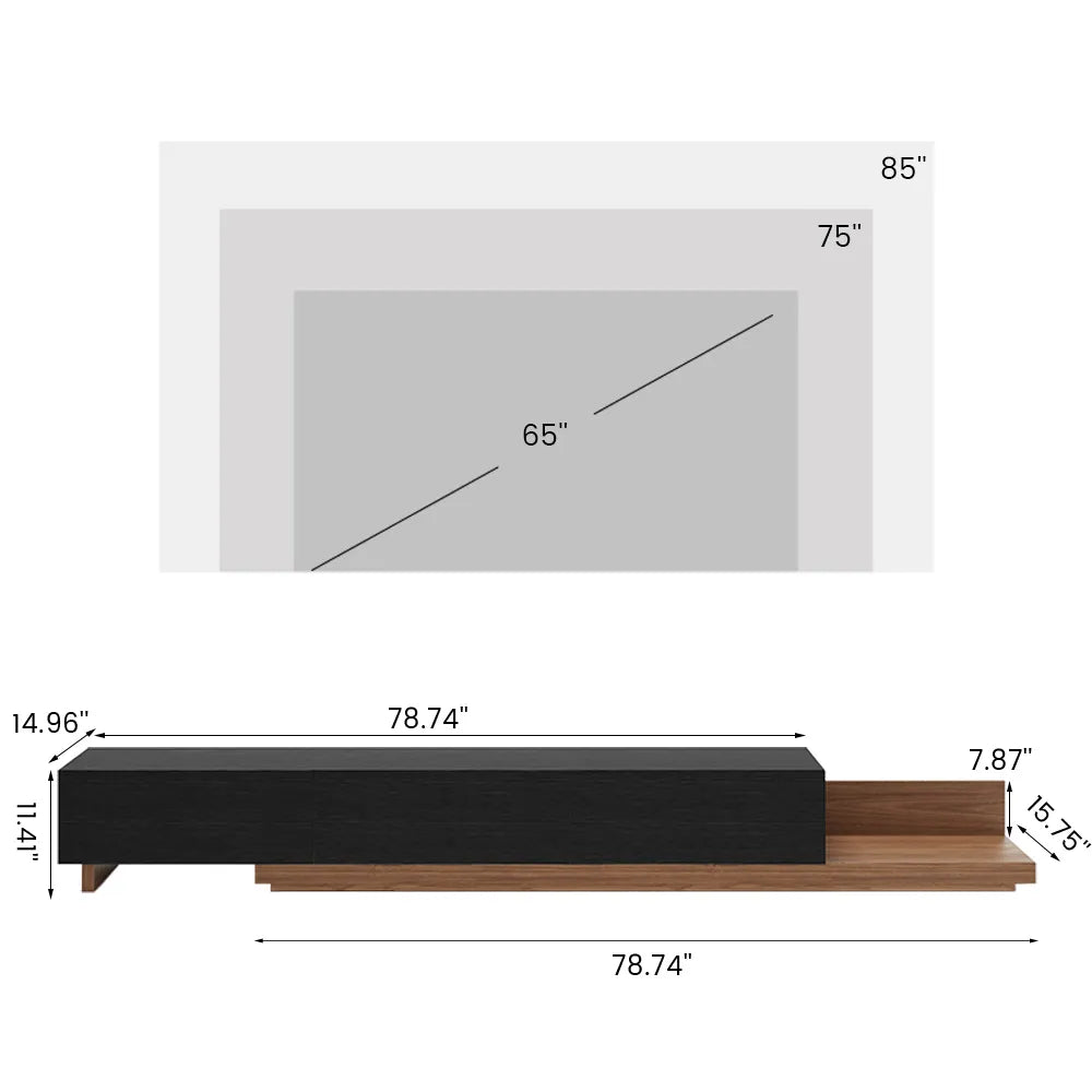 Walnut & Black / 155 x 39.98 x 33.99 cm / MDF