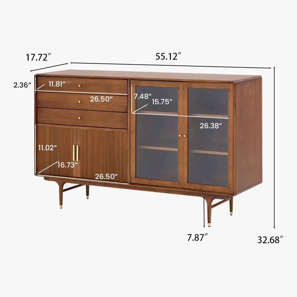 Walnut / 55.12 x 17.72 x 32.68 inch / Engineered Wood