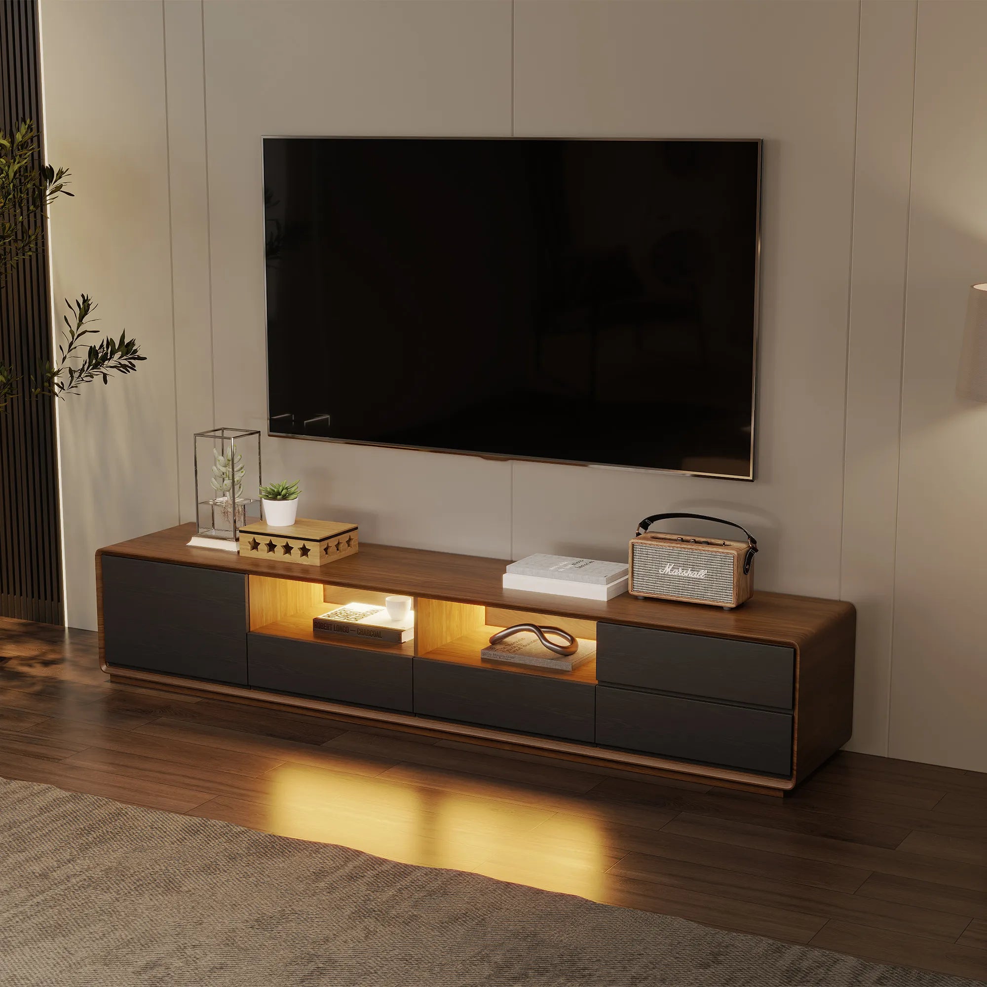 Lunaris 200 cm LED Media Console