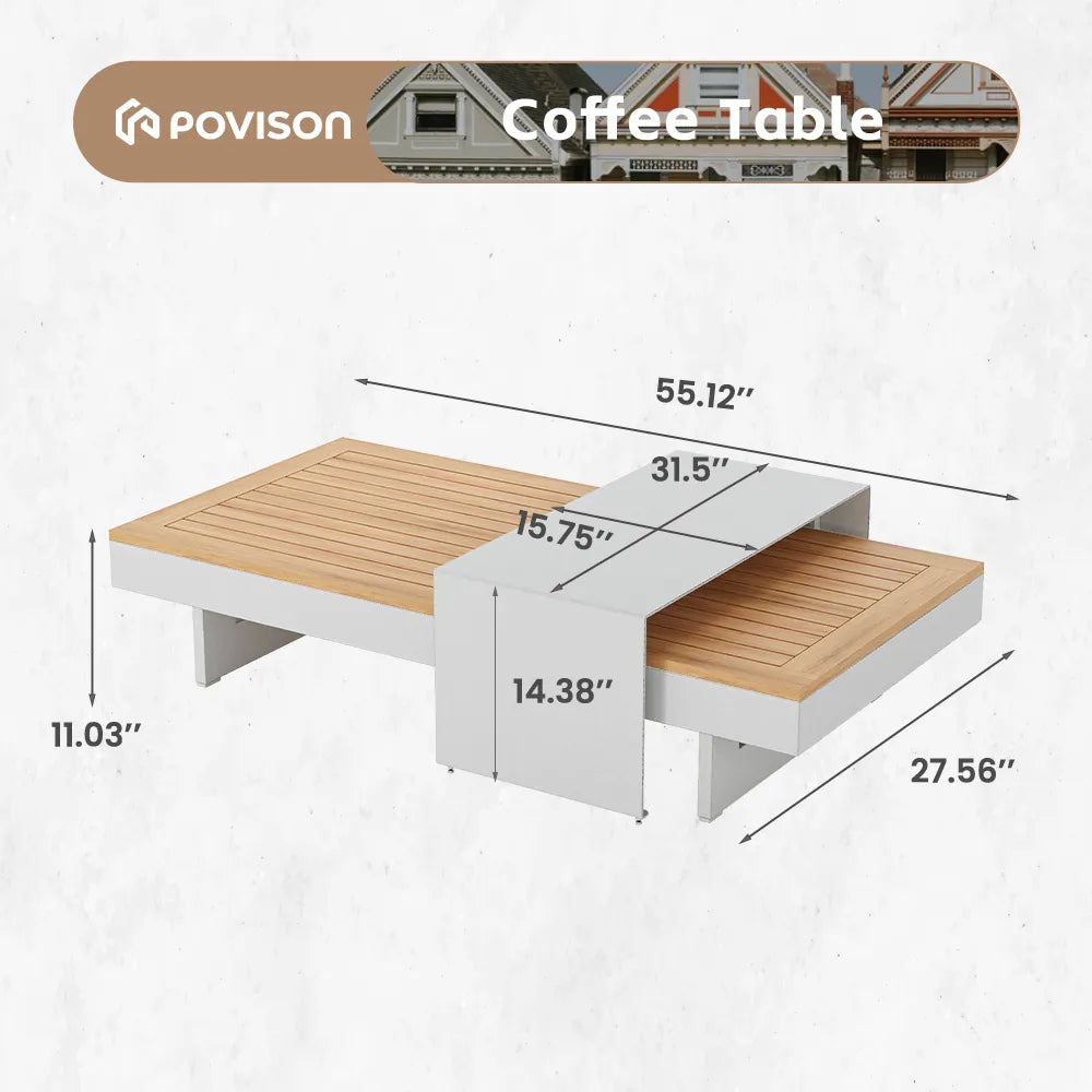 Walnut & Grey / 55.12 x 27.56 x 14.57 inch / Aluminium Alloy