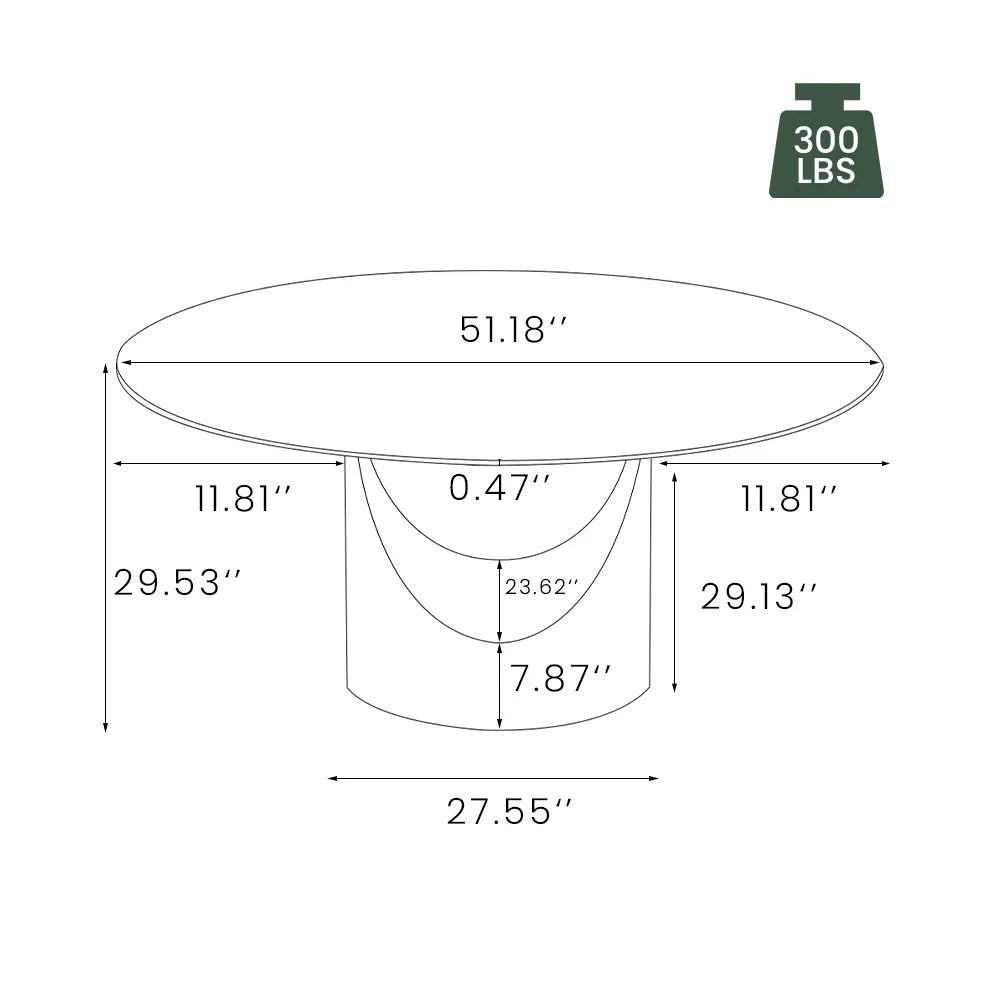 White / Brown / 120cm Table