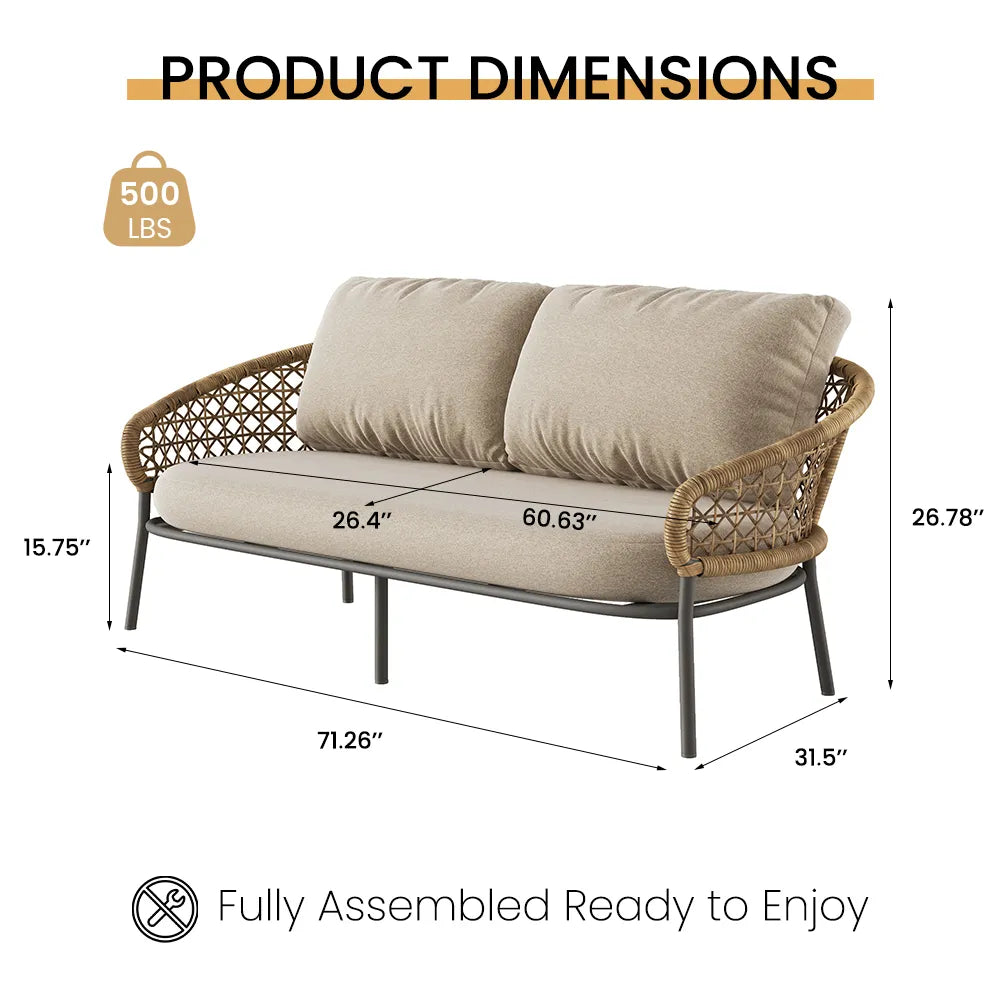 71.26 x 31.5 x 26.77 inch / Khaki & Brown