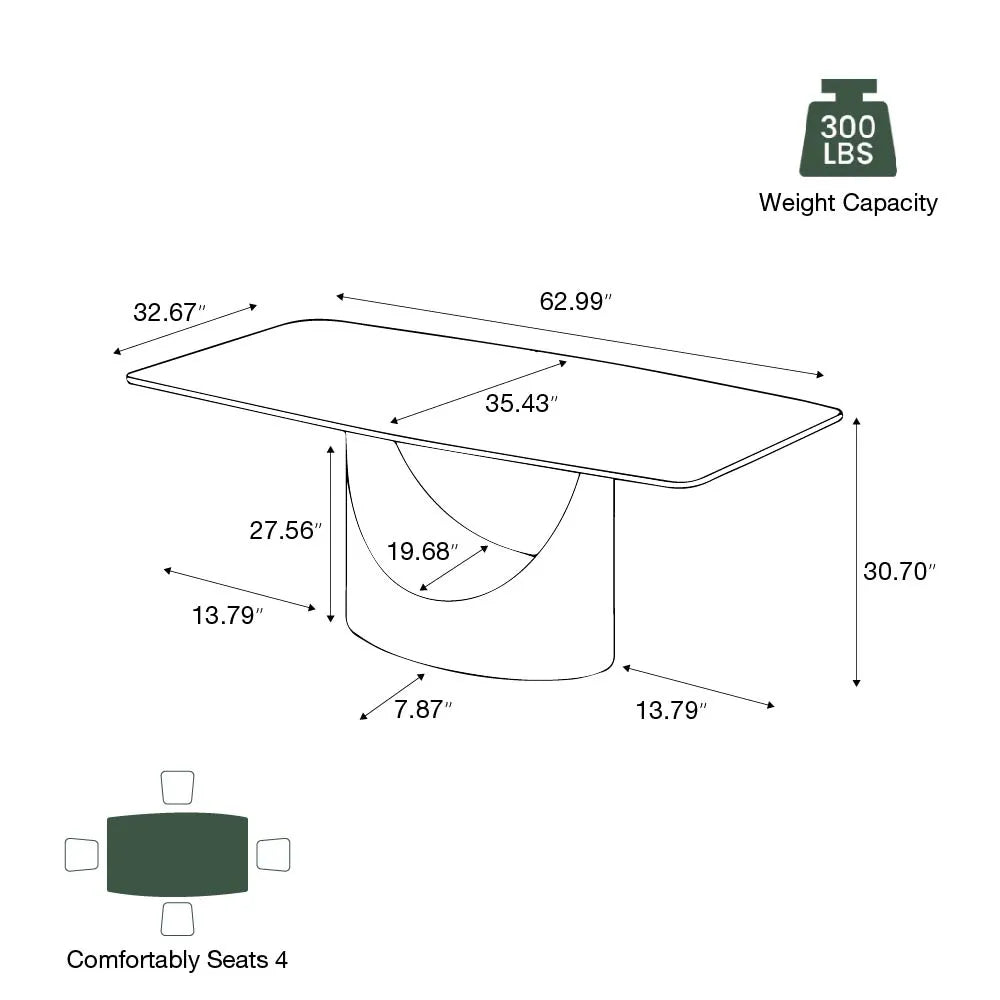 Matte Black / Bronze / 160cm Table