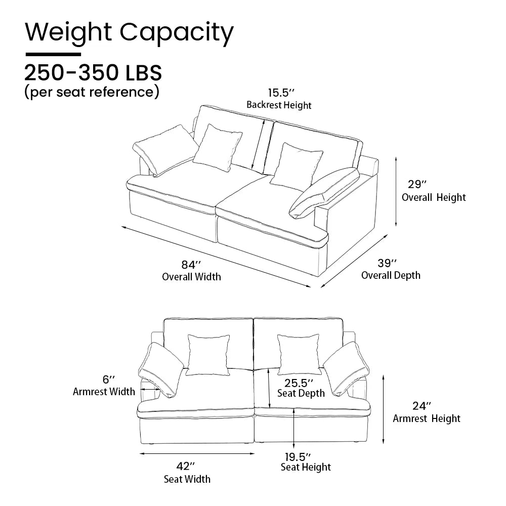 Gray Chenille Fabric / 1 Left Arm Seat+1 Right Arm Seat