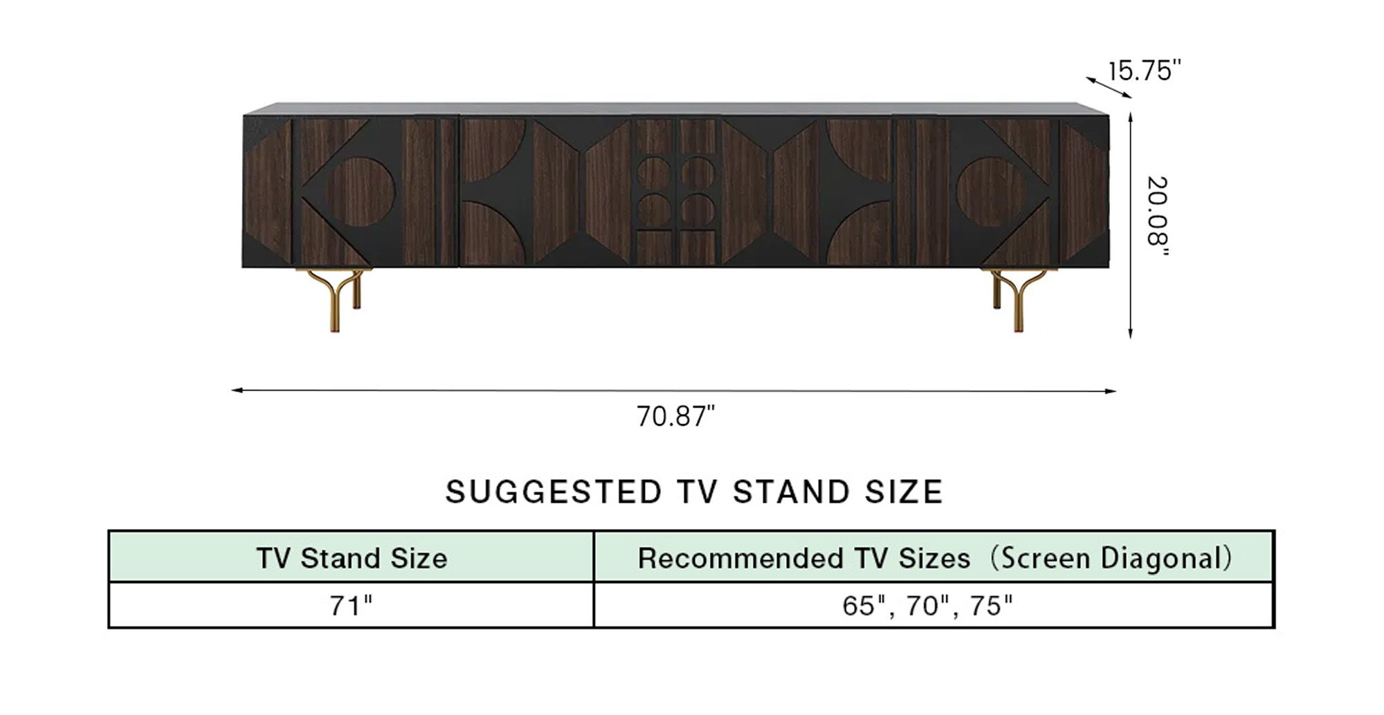 Standard / Smoky / 180cm TV Stand
