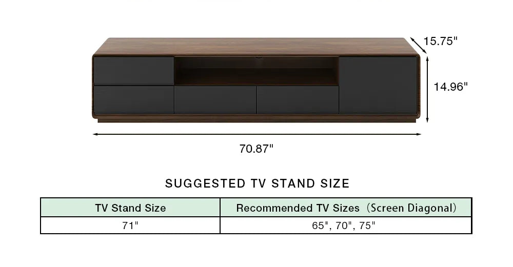 Dark Wood & Black / LED lights / 180 x 40 x 38 cm
