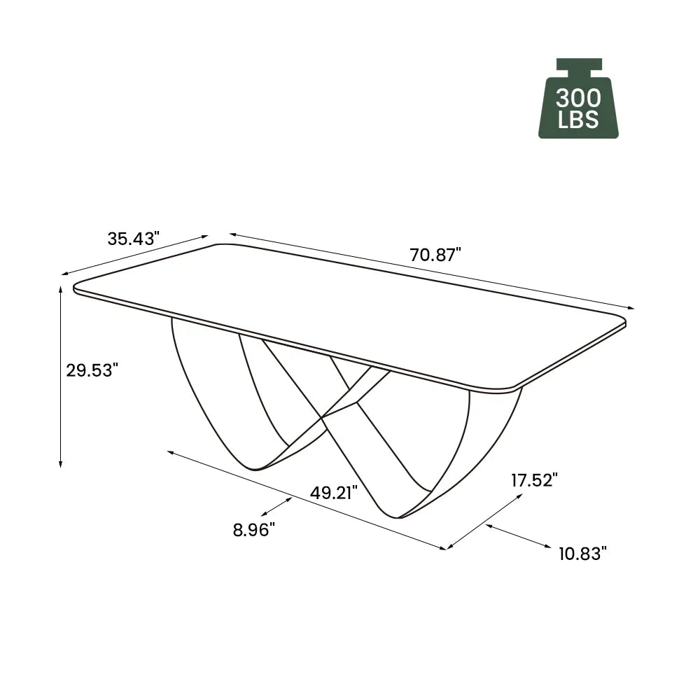 Glossy White / Black / 160cm Table