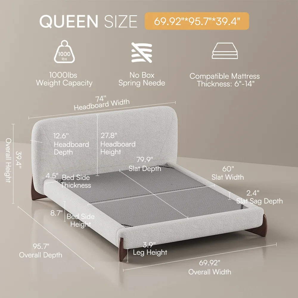 Beige / Queen Size / Bouclé