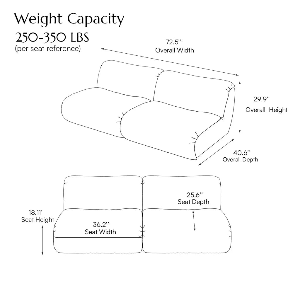 Light Gray Chenille / 72.5 x 40.6 x 29.9 inch