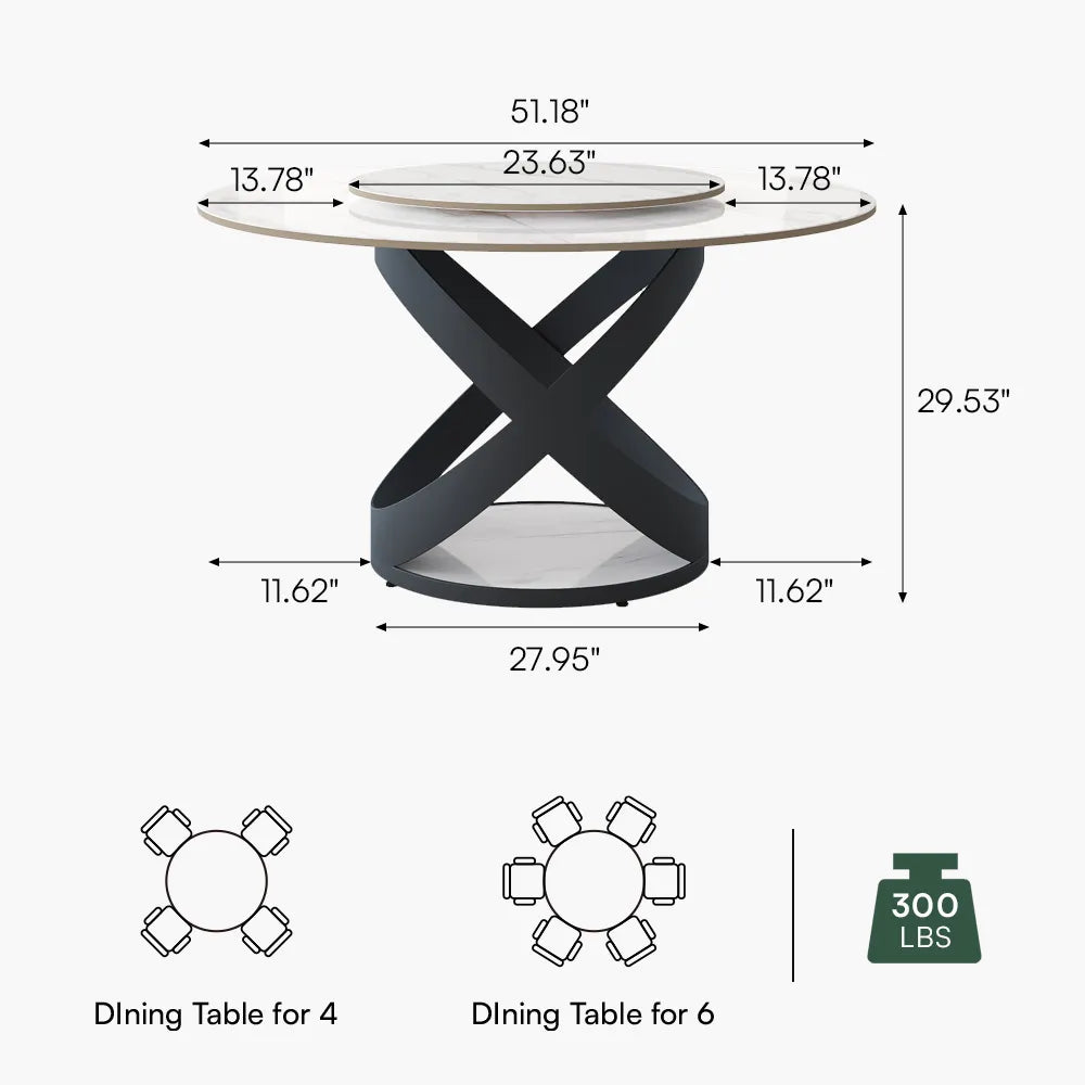 White / Black / 130cm Table