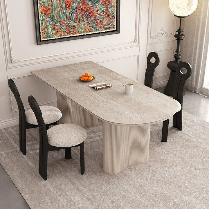 HARVEL Wabi Sabi Travertine Dining Table