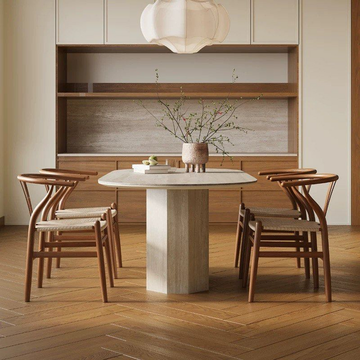 TERRON Modern Travertine Dining Table