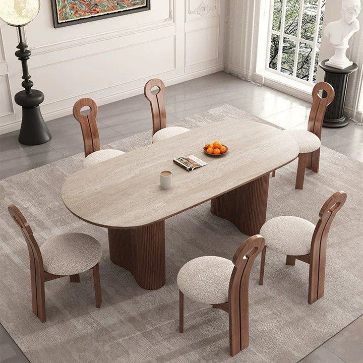 HARVEL Wabi Sabi Travertine Dining Table