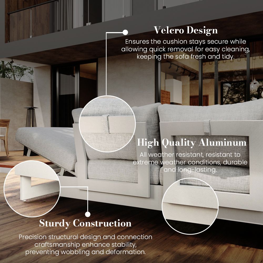 WalnutBay 3-Seater Outdoor Recliner Sofa