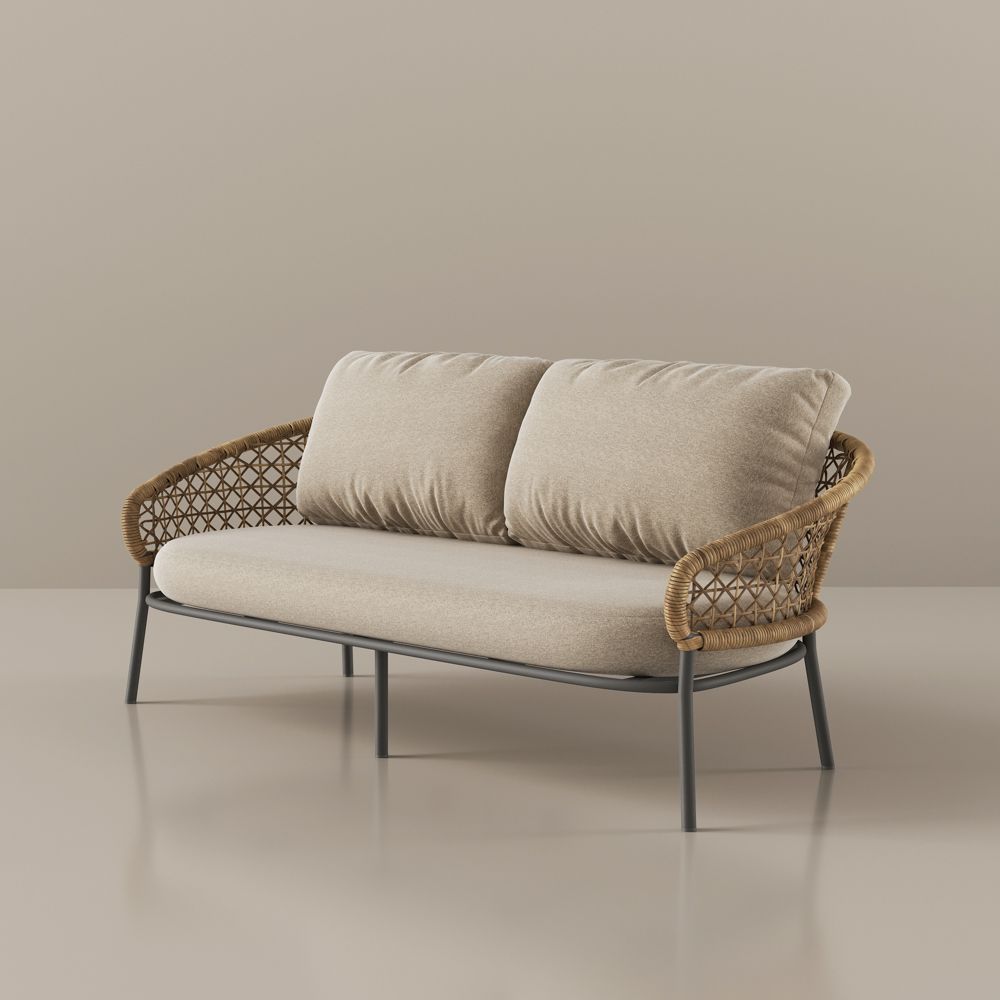 BreezeHaven 3-Seater Outdoor Wicker Sofa