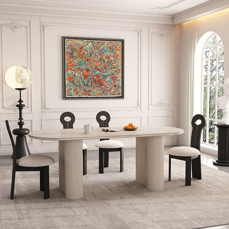 HARVEL Wabi Sabi Travertine Dining Table