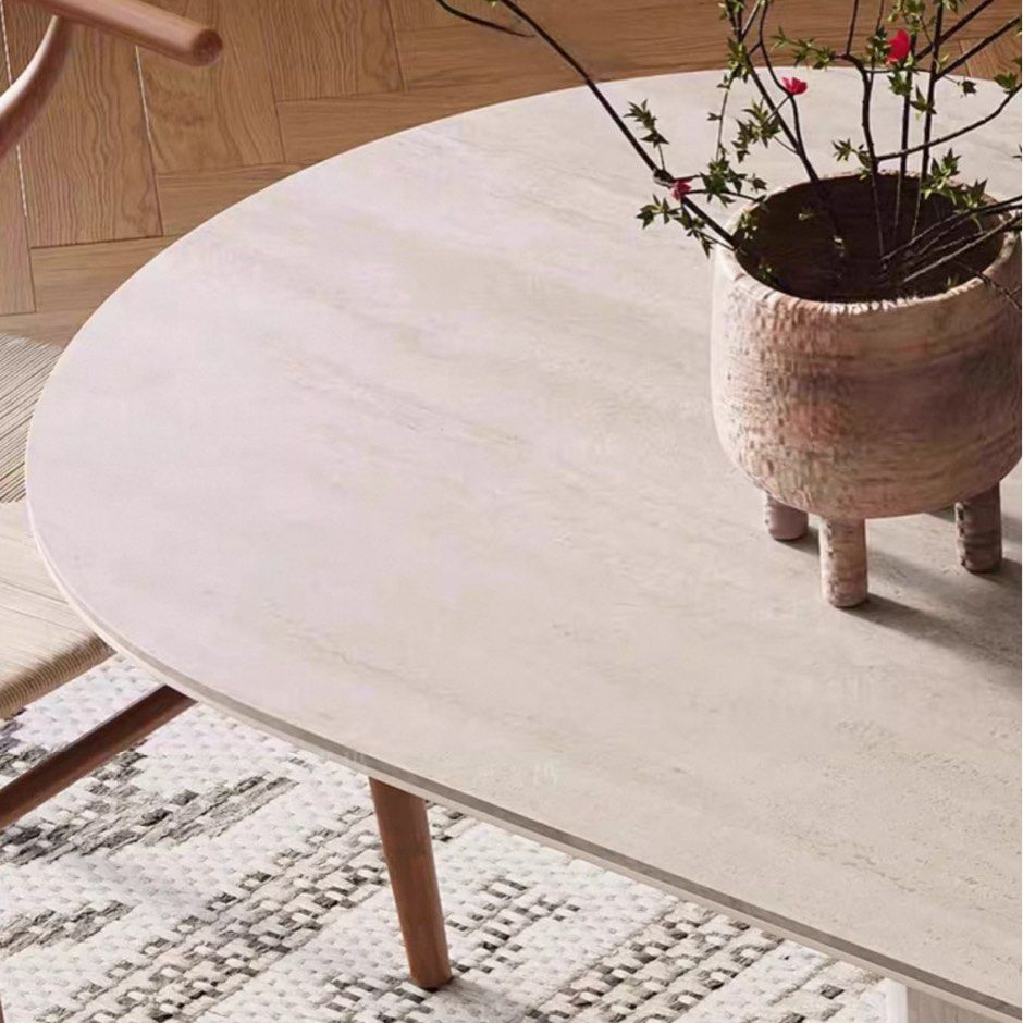 TERRON Modern Travertine Dining Table