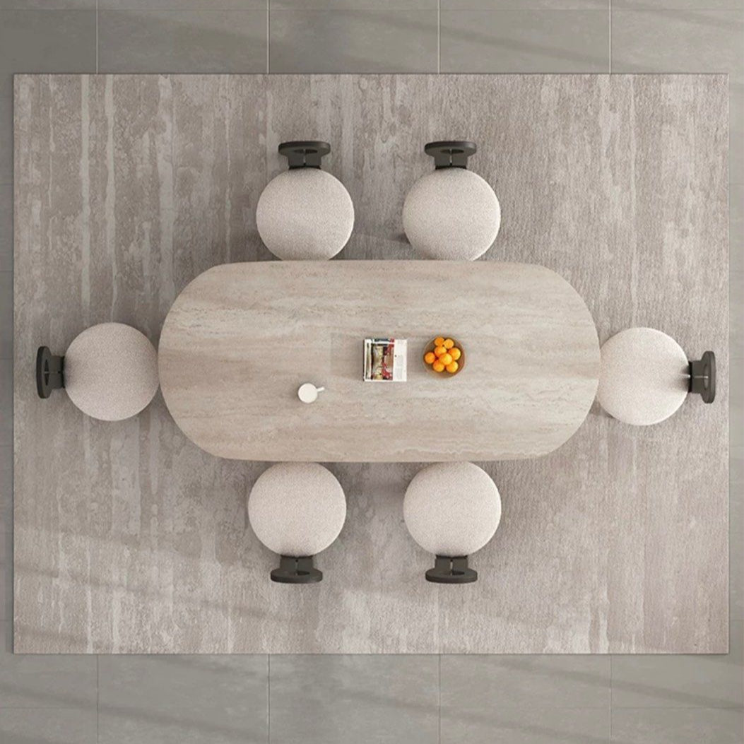 HARVEL Wabi Sabi Travertine Dining Table