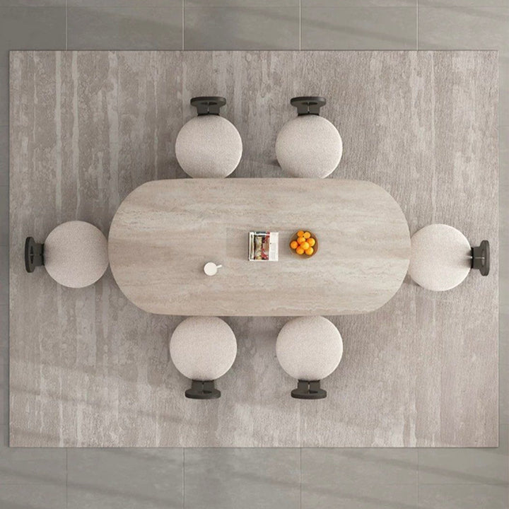 HARVEL Wabi Sabi Travertine Dining Table