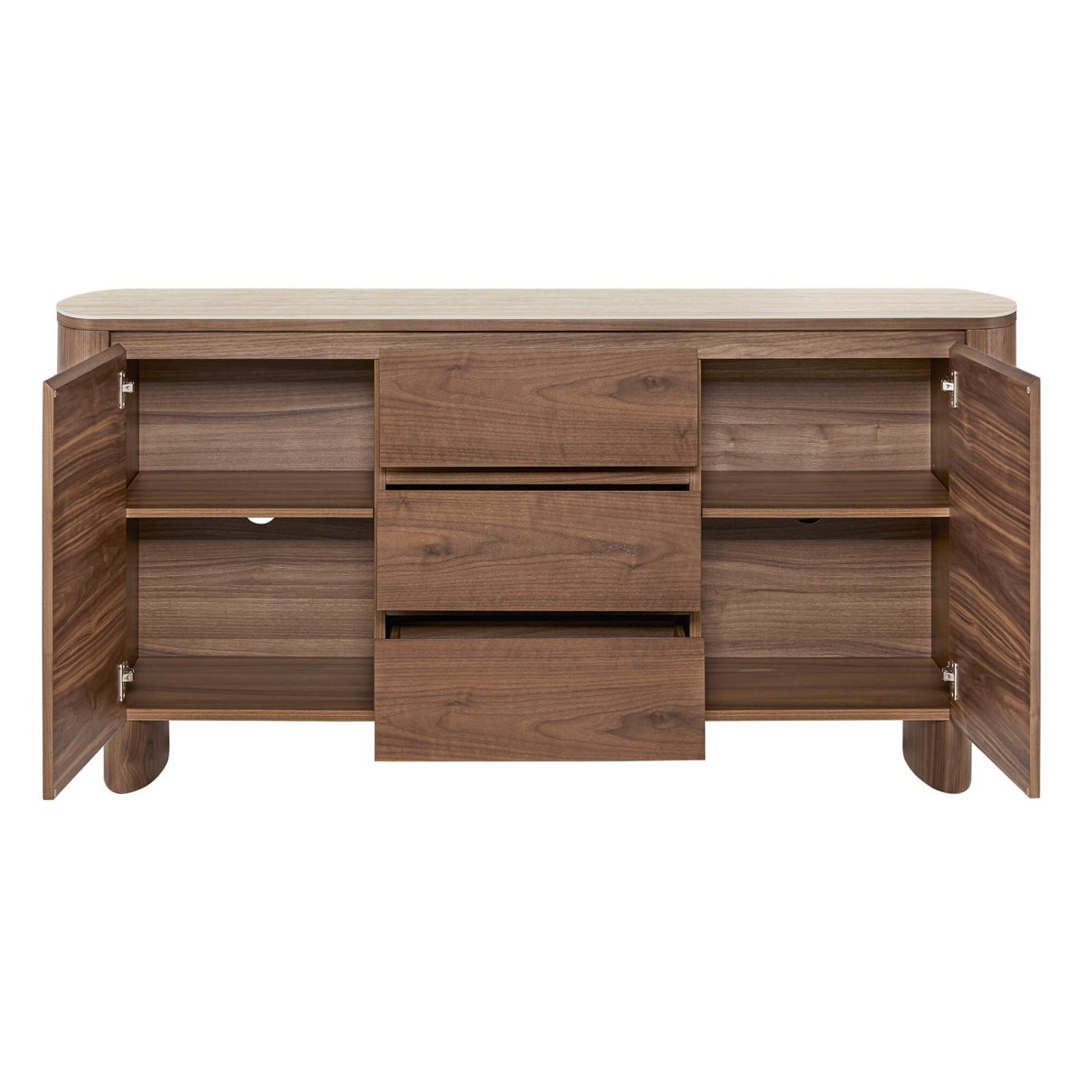 CARDEN Mid-Century Natural Wood Sideboard Buffet - Exclusivia