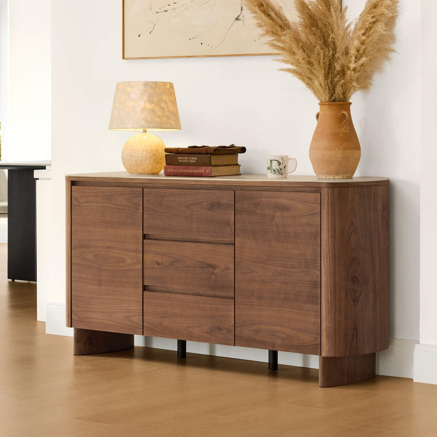CARDEN Mid-Century Natural Wood Sideboard Buffet - Exclusivia