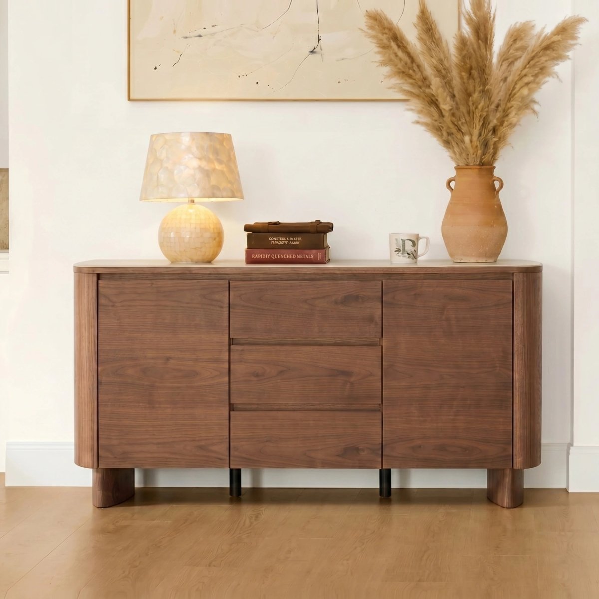 CARDEN Mid-Century Natural Wood Sideboard Buffet - Exclusivia