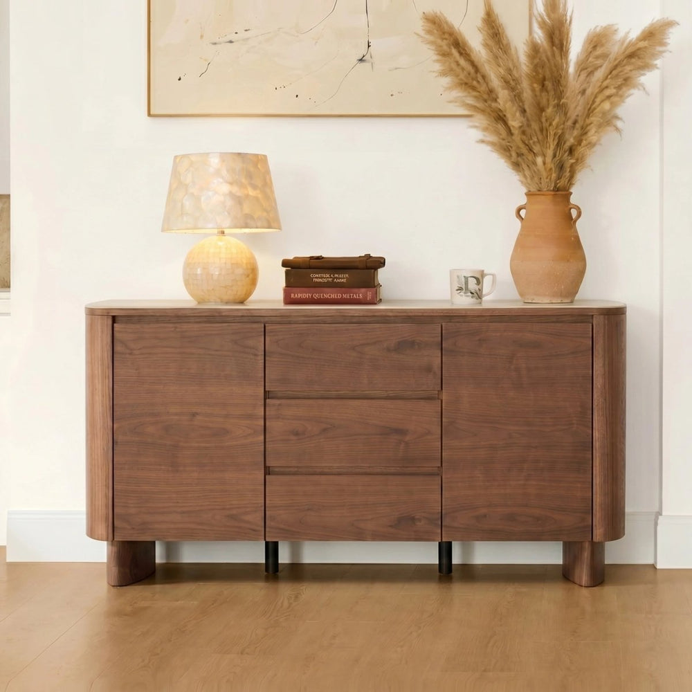 CARDEN Mid-Century Natural Wood Sideboard Buffet - Exclusivia