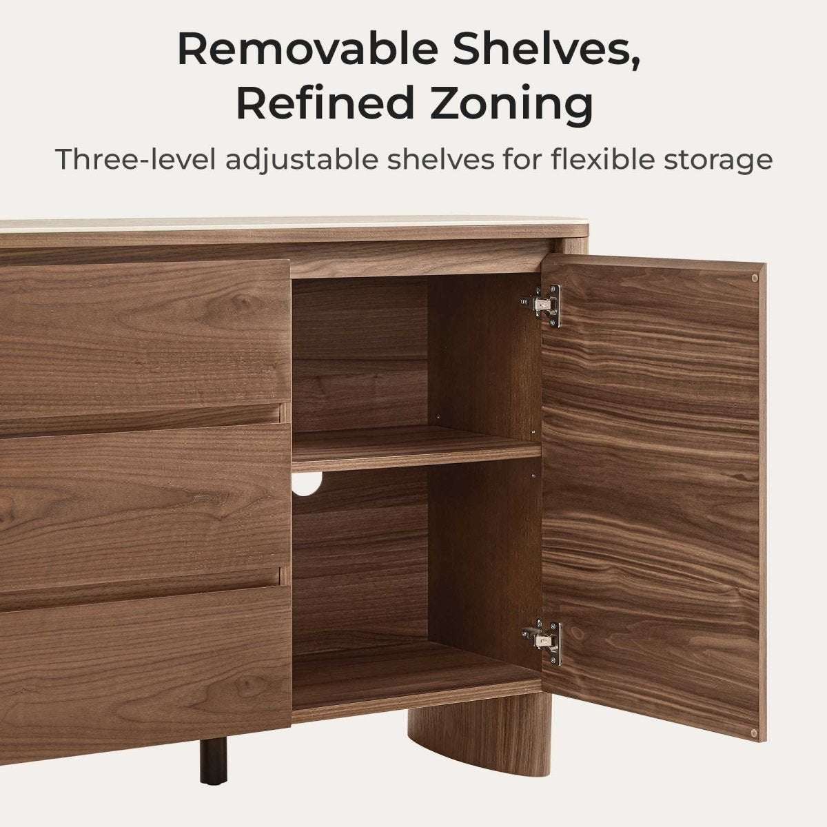 CARDEN Mid-Century Natural Wood Sideboard Buffet - Exclusivia
