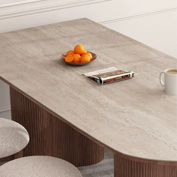 HARVEL Wabi Sabi Travertine Dining Table