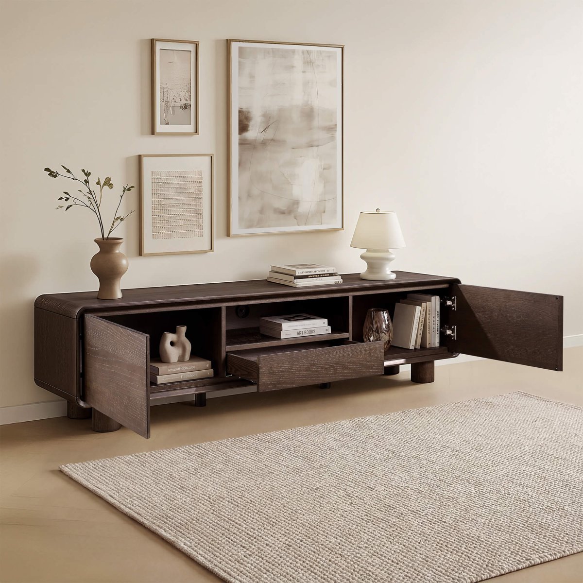 ELWYN Vintage Dark Oak TV Stand - Exclusivia