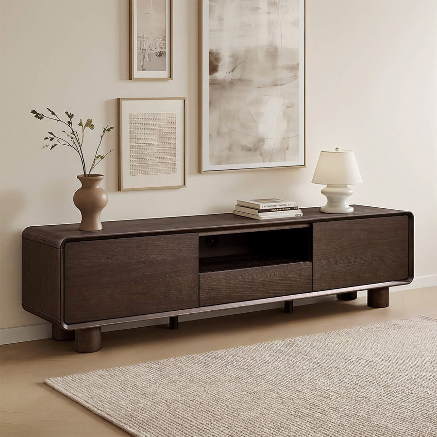 ELWYN Vintage Dark Oak TV Stand - Exclusivia