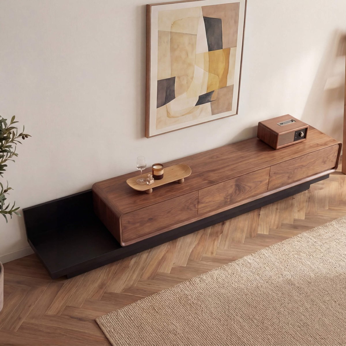 VERSONA Large-Capacity Solid Wood TV Media Console - Exclusivia