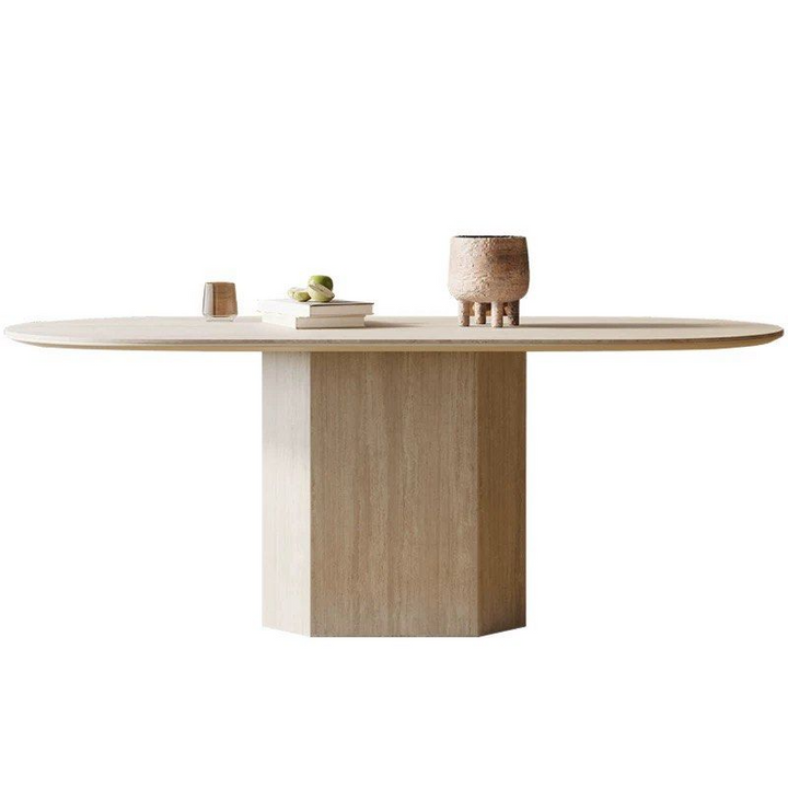 TERRON Modern Travertine Dining Table