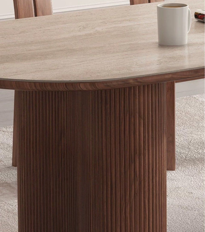 HARVEL Wabi Sabi Travertine Dining Table