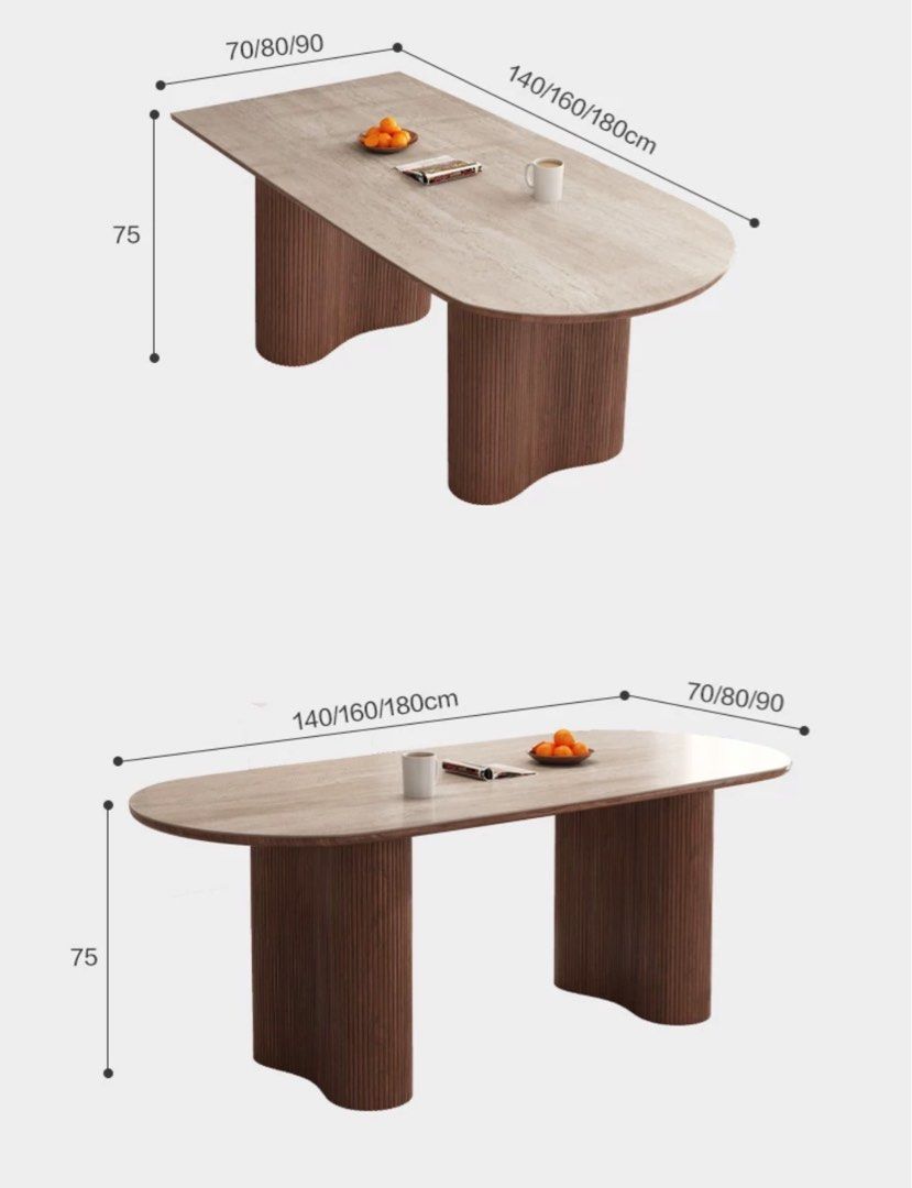 HARVEL Wabi Sabi Travertine Dining Table