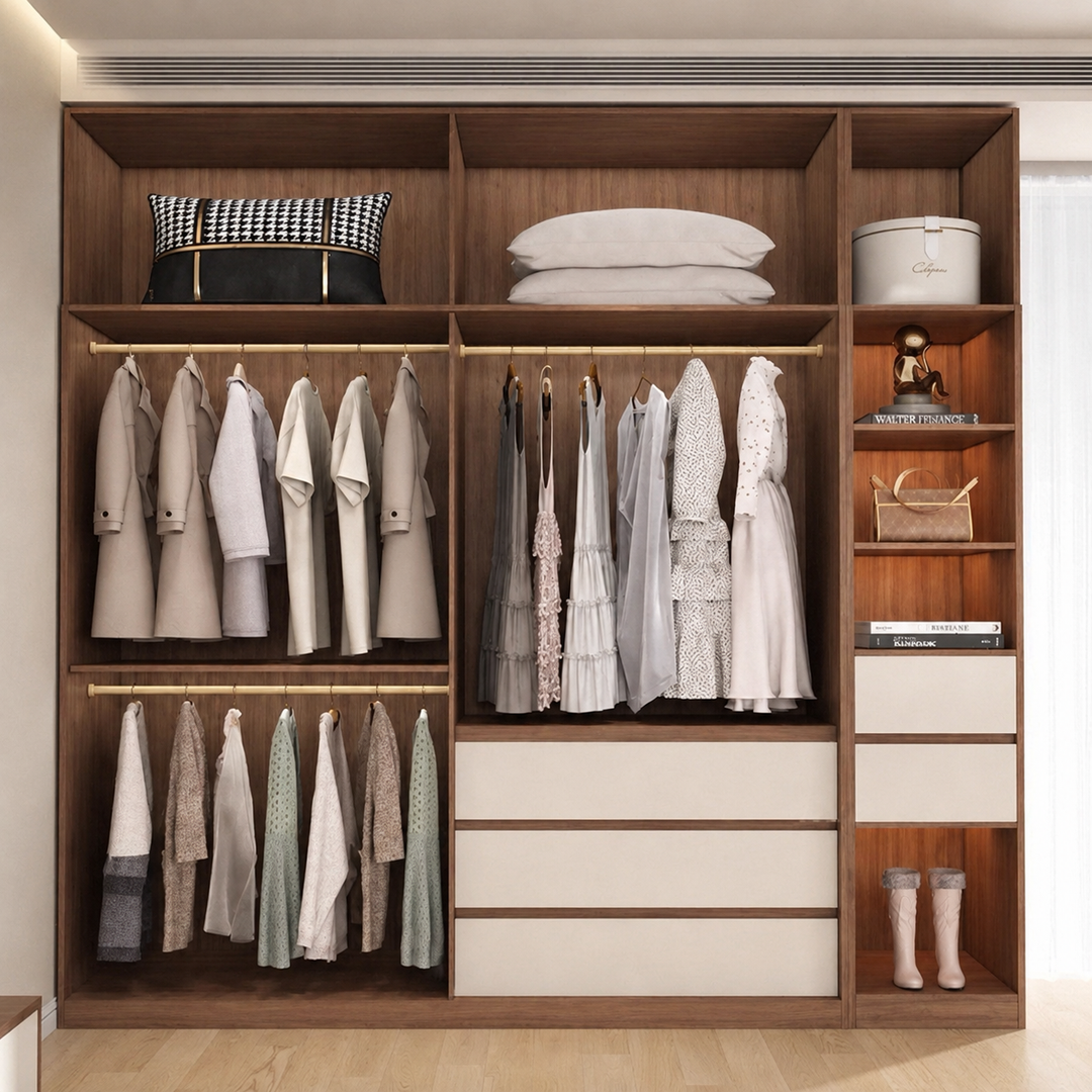 Akari Modern Solid Wood Wardrobe