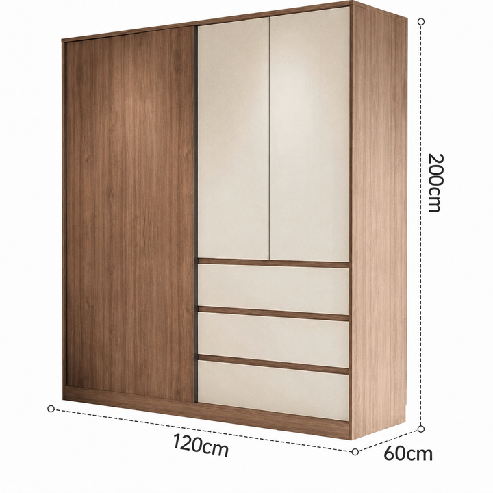 Akari Modern Solid Wood Wardrobe