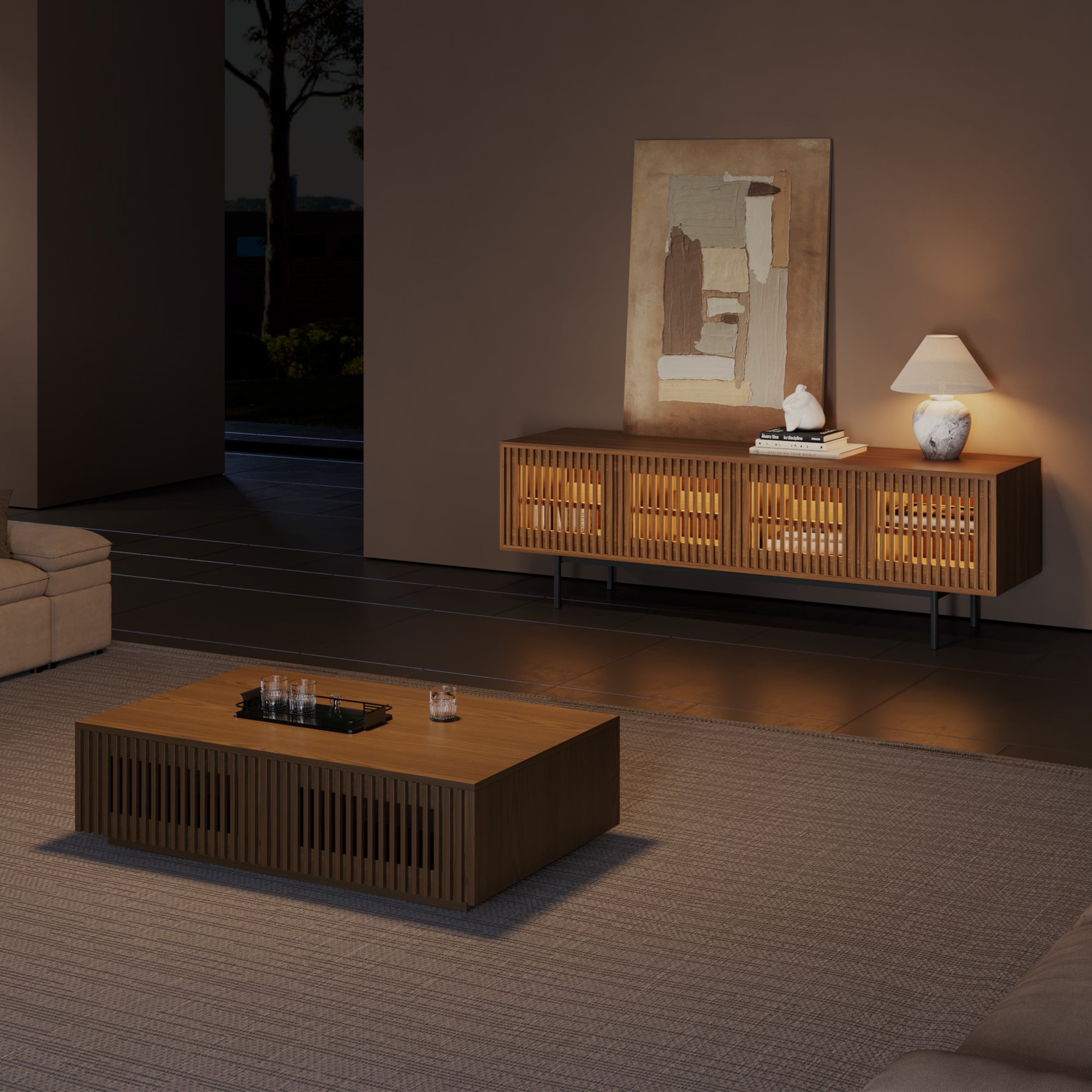 Aeolus Mid-Century Media Console