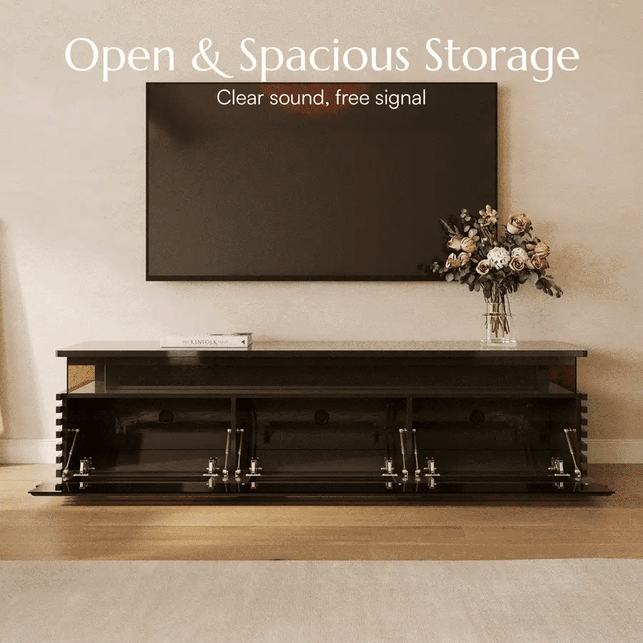 Atlas Mid-Century Slatted TV Console