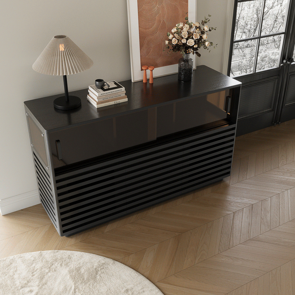 Atlas Mid-Century Slatted Storage Cabinet