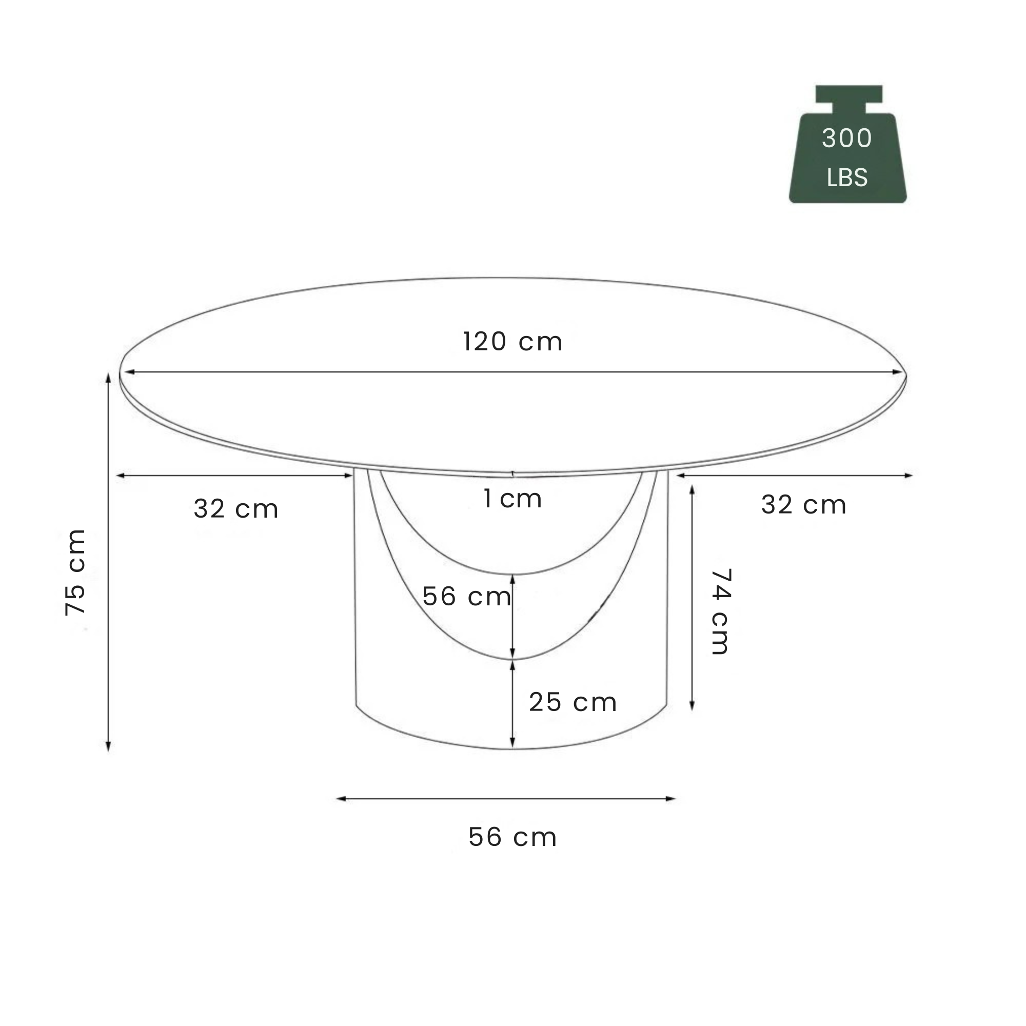 White Matte Sintered Stone / Bronze / 120cm Table