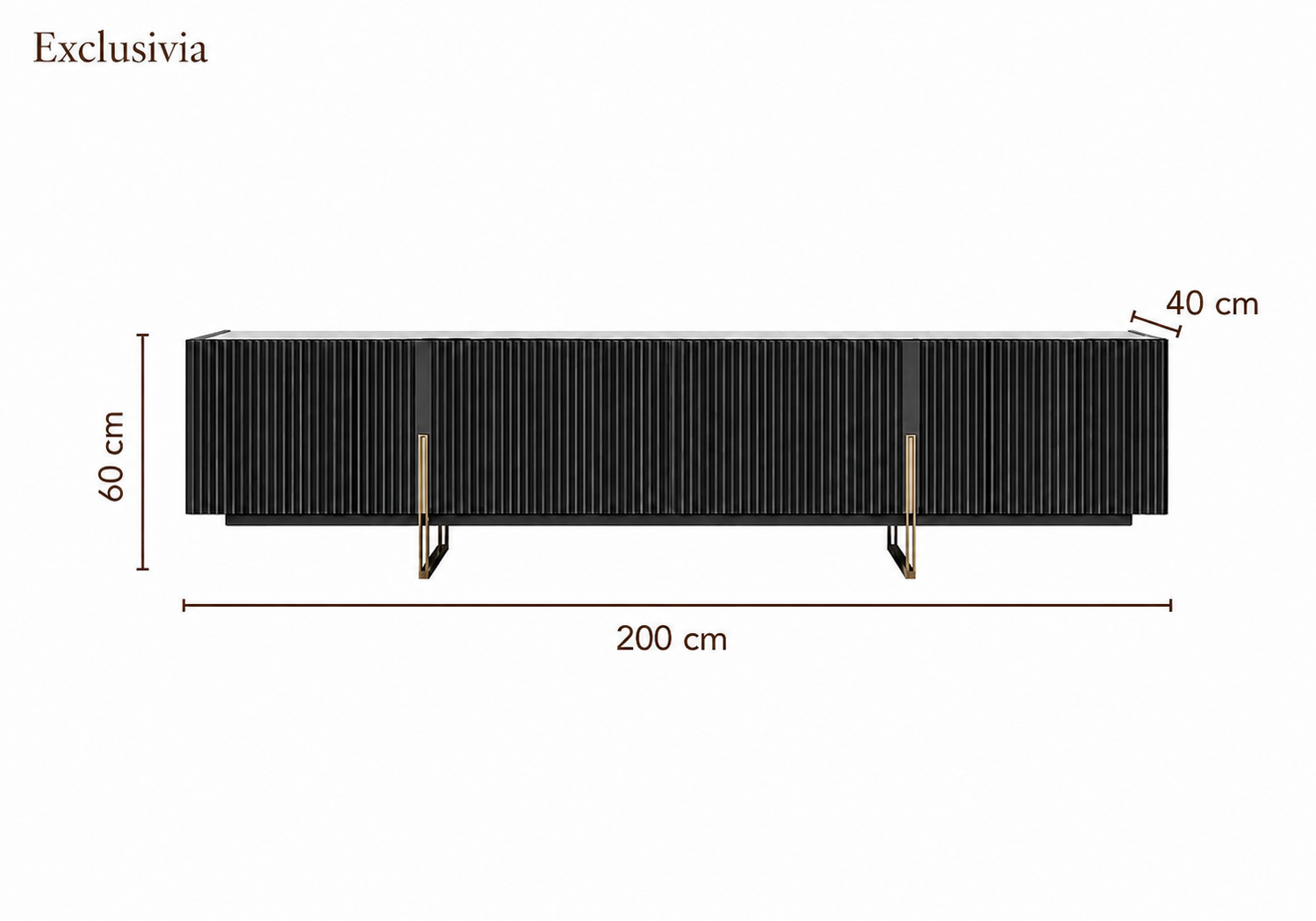 Auro Sintered Stone Fluted TV Console
